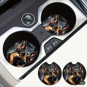 Dog Car Coasters with German Shepherd Design